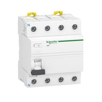 Schneider Electric Acti9 iIDK RCCB, 25A, 4 Pole, 30mA, Type AC, 380 → 415V ac
