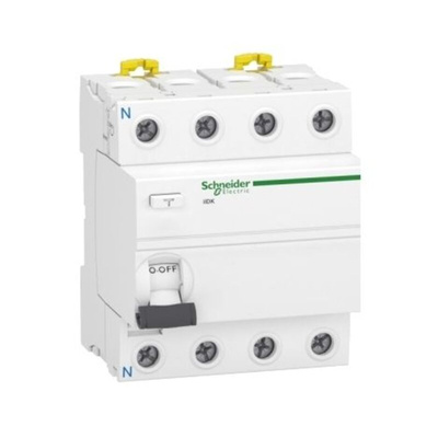 Schneider Electric Acti9 iIDK RCCB, 40A, 4 Pole, 30mA, Type AC, 380 → 415V ac