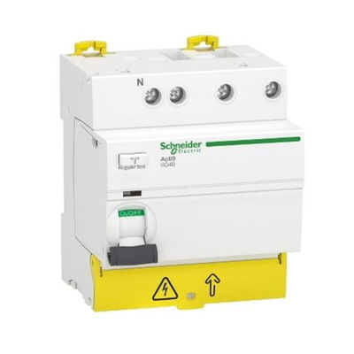 Schneider Electric Acti9 iIG40 RCCB, 25A, 3P+N Pole, 30mA, Type AC, 380 → 415V ac