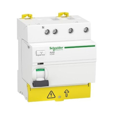 Schneider Electric Acti9 iIG40 RCCB, 40A, 3P+N Pole, 30mA, Type AC, 380 → 415V ac