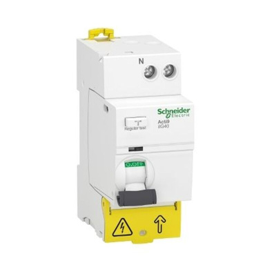 Schneider Electric Acti9 iIG40 RCCB, 63A, 1P+N Pole, 300mA, Type AC, 220 → 240V ac