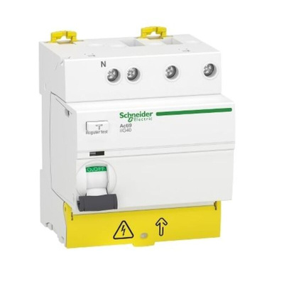 Schneider Electric Acti9 iIG40 RCCB, 25A, 3P+N Pole, 300mA, Type AC, 380 → 415V ac