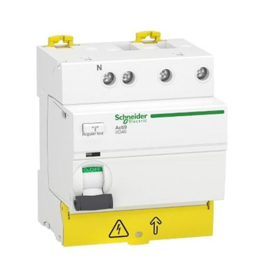 Schneider Electric Acti9 iIG40 RCCB, 63A, 3P+N Pole, 300mA, Type AC, 380 → 415V ac