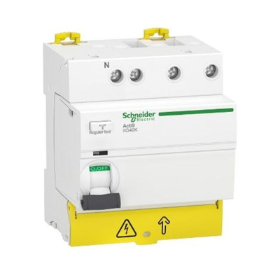 Schneider Electric Acti9 iIG40K RCCB, 40A, 3P+N Pole, 300mA, Type AC, 380 → 415V ac