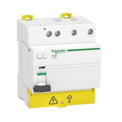 Schneider Electric Acti9 iIG40 RCCB, 63A, 3P+N Pole, 300mA, Type AC, 380 → 415V ac