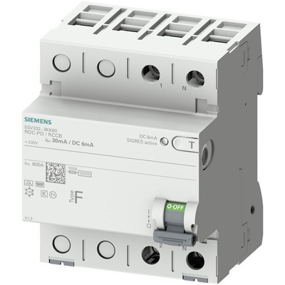Siemens RCCB, 25A, 2 Pole, 30mA, Type F, 230V