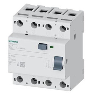 Siemens 5SV3745 RCCB, 125A, 4 Pole, 500mA, Type A, 400V