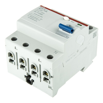 ABB F200 RCCB, 25A, 4 Pole, 30mA, Type AC