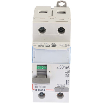 Legrand DX3 RCD, 25A, 1P+N Pole, 30mA, Type AC