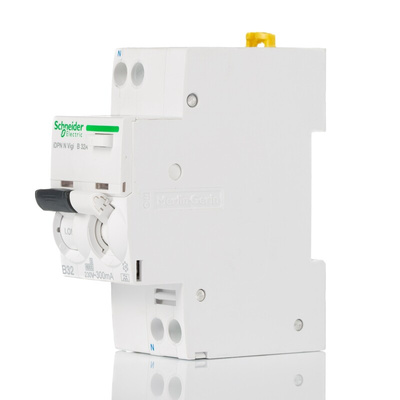 Schneider Electric iDPN RCD, 32A, 1P+N Pole, 300mA, Type B, 220 → 240V ac