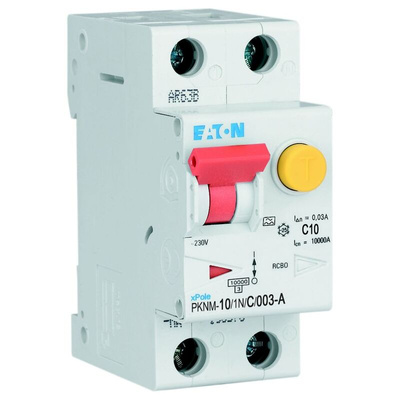 Eaton RCD, 10A, 2 Pole, 30mA, Type C, 230V