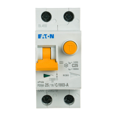 Eaton RCD, 25A, 2 Pole, 30mA, Type C, 230V