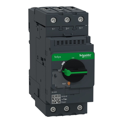 Schneider Electric TeSys Thermal Circuit Breaker - GV3 3 Pole 690V Voltage Rating DIN Rail Mount, 40A Current Rating