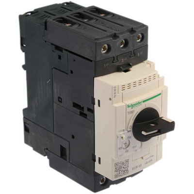 Schneider Electric TeSys Thermal Circuit Breaker - GV3 3 Pole 690V Voltage Rating DIN Rail Mount, 65A Current Rating