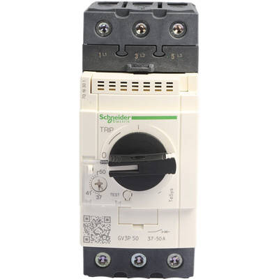 Schneider Electric TeSys Thermal Circuit Breaker - GV3 3 Pole 690V Voltage Rating DIN Rail Mount, 50A Current Rating