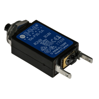 ETA Thermal Circuit Breaker - 106-P30 Single Pole 250V Voltage Rating Panel Mount, 5A Current Rating