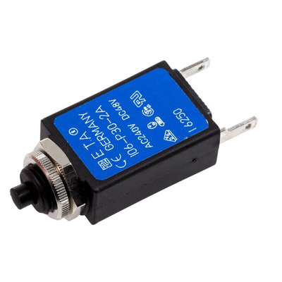 ETA Thermal Circuit Breaker - 106-P30 Single Pole 250V Voltage Rating Panel Mount, 2A Current Rating