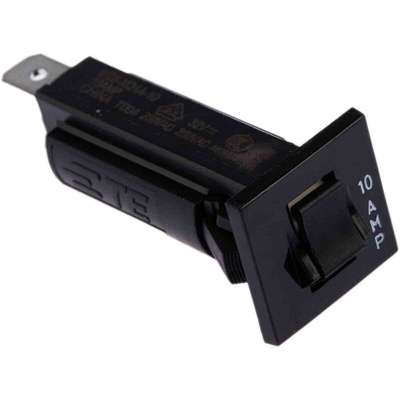 TE Connectivity Thermal Circuit Breaker - W28 Single Pole 32 V dc, 250V ac Voltage Rating Panel Mount, 10A Current