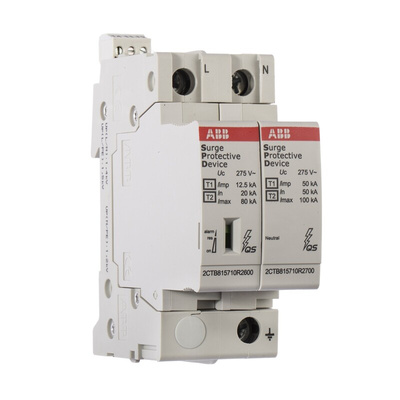 ABB, OVR 275 V Maximum Voltage Rating 80kA Maximum Surge Current Surge Protection Device, DIN Rail