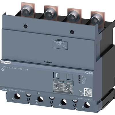 Siemens 3VA9 RCD, 160A, 4 Pole, Type A