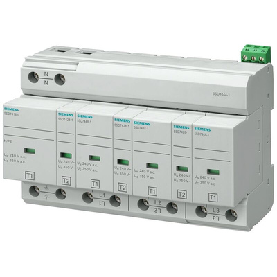 Siemens 3 Phase Surge Protector, 25kA, DIN Rail Mount
