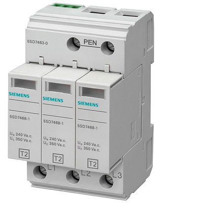 Siemens 1 Phase Surge Protector, 25kA, DIN Rail Mount