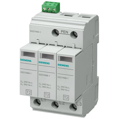 Siemens 1 Phase Surge Protector, 25kA, DIN Rail Mount