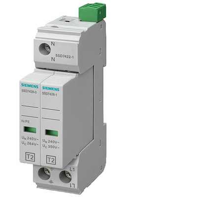 Siemens 1 Phase Surge Protector, 25kA, DIN Rail Mount
