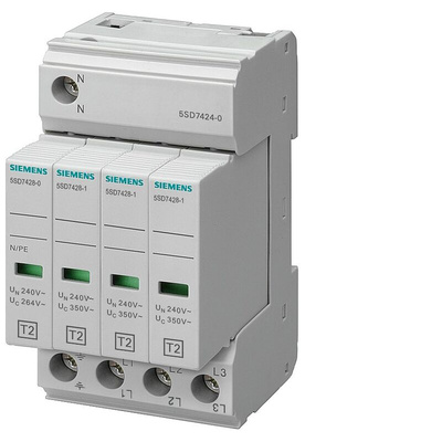 Siemens 1 Phase Surge Protector, 25kA, DIN Rail Mount