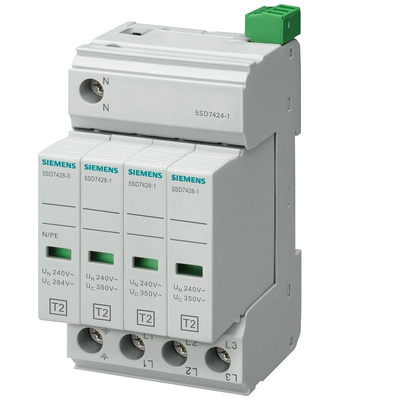 Siemens 1 Phase Surge Protector, 25kA, DIN Rail Mount