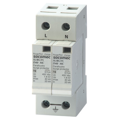 Socomec 1 Phase Industrial Surge Protector, 40kA