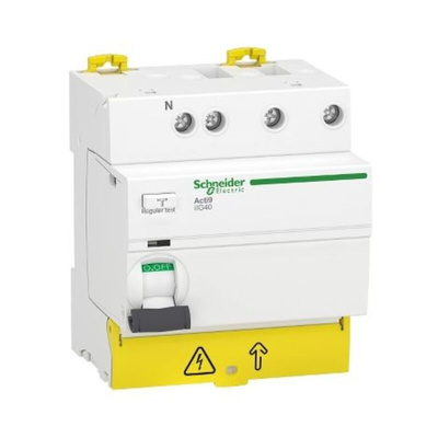 Schneider Electric Acti9 iIG40 RCCB, 63A, 3P+N Pole, 30mA, Type AC, 380 → 415V ac