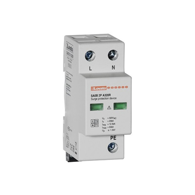 Lovato Single Phase Surge Protector, 50kA, DIN Rail Mount