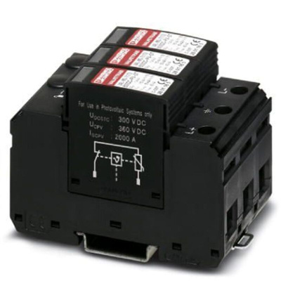 Phoenix Contact Three Phase Surge Arrester, 40kA, = 2.6kV, DIN Rail Mount