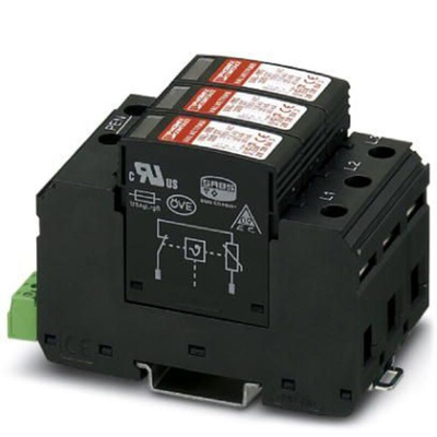 Phoenix Contact Three Phase Surge Arrester, 40kA, = 1.5kV, DIN Rail Mount