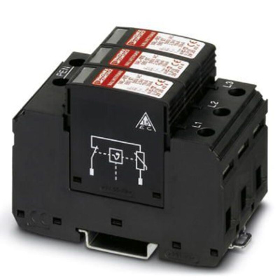 Phoenix Contact Three Phase Surge Arrester, 30kA, =2.5kV, DIN Rail Mount