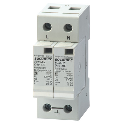 Socomec 1, 3 Phase Surge Arrester, 160kA, 1.8kV, DIN Rail Mount