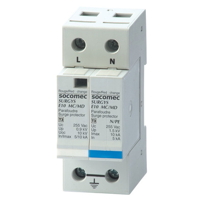 Socomec 1, 3 Phase Surge Arrester, 1.5kV, DIN Rail Mount