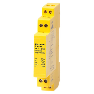 Socomec 1, 3 Phase Surge Arrester, 20kA, 30V (Volts), DIN Rail Mount