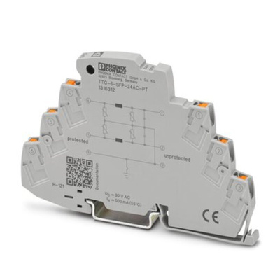 Phoenix Contact Surge Protector, 350A, 80V (Volts), DIN Rail Mount