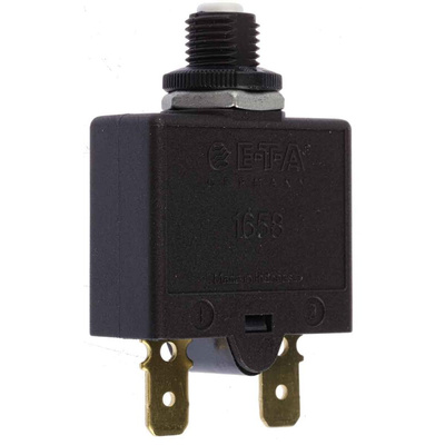 ETA Thermal Circuit Breaker - 1658 Single Pole 250V Voltage Rating Panel Mount, 15A Current Rating