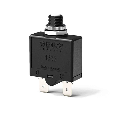 ETA Thermal Circuit Breaker - 1658 Single Pole 250V Voltage Rating Panel Mount, 15A Current Rating