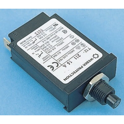 Schurter Thermal Circuit Breaker - T12 Single Pole 240V ac Voltage Rating, 16A Current Rating