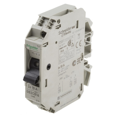 Schneider Electric Thermal Circuit Breaker - GB2 Single Pole 277V ac Voltage Rating DIN Rail Mount, 10A Current Rating