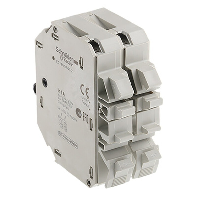 Schneider Electric Thermal Circuit Breaker - GB2 2 Pole 277V ac Voltage Rating DIN Rail Mount, 1A Current Rating