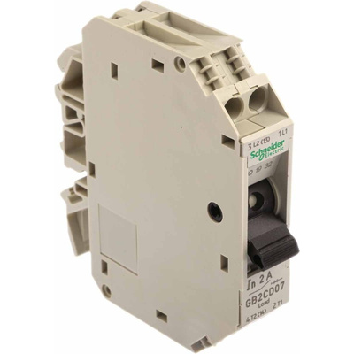 Schneider Electric TeSys Thermal Magnetic Circuit Breaker - GB2 1P + N Pole 250V ac Voltage Rating DIN Rail Mount, 2A
