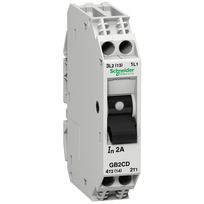 Schneider Electric TeSys Thermal Magnetic Circuit Breaker - GB2 1P + N Pole 250V ac Voltage Rating DIN Rail Mount, 2A