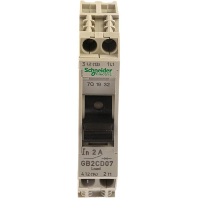 Schneider Electric TeSys Thermal Magnetic Circuit Breaker - GB2 1P + N Pole 250V ac Voltage Rating DIN Rail Mount, 2A
