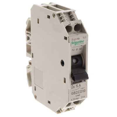 Schneider Electric Thermal Circuit Breaker - GB2 1P + N Pole 250V ac Voltage Rating DIN Rail Mount, 5A Current Rating