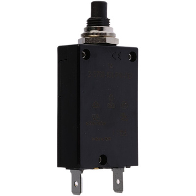 ETA Thermal Circuit Breaker - 2-5700 Single Pole 250V Voltage Rating Panel Mount, 1A Current Rating
